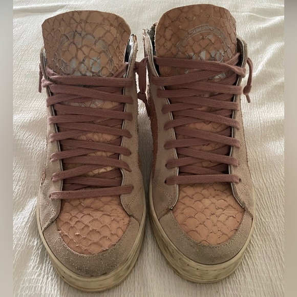 P448 Shoes - P448 SKATE HIGH TOPS Pink Snake Skin Sneakers